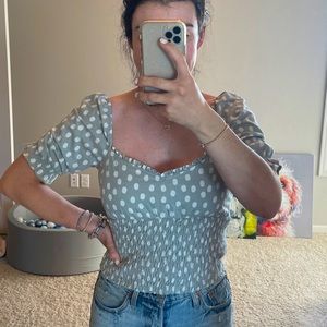 Abercrombie & Fitch smocked puff sleeve top NWOT